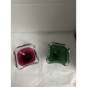 Paul Kedelv Flygsfors Coquille Bowls Size 2.75”x4.5” 1 Red , Green has Chip